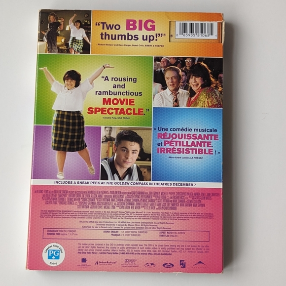 2/$15 Hairspray Full Screen DVD John Travolta, Michelle Pfeiffer, Zac Effron - Picture 2 of 6